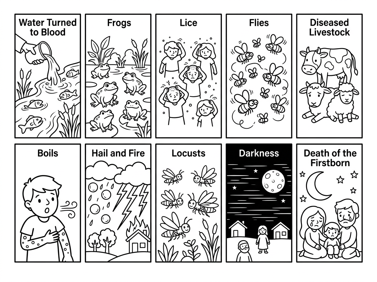 דף ציור עשר המכות