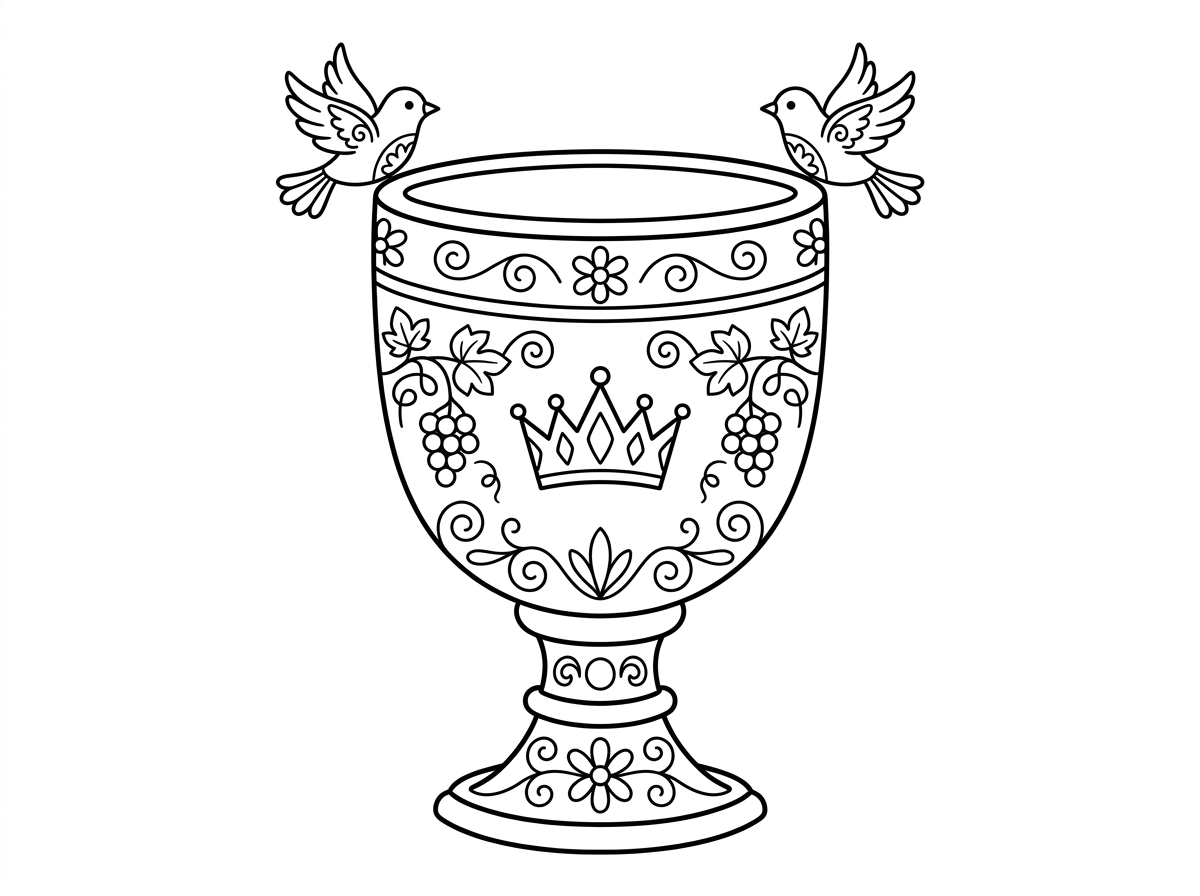 אולי שלבי ציור של כוס של אליהו הנביא