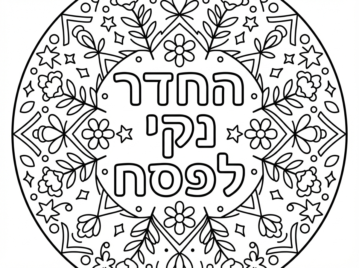 מנדלה עם המילים החדר נקי לפסח