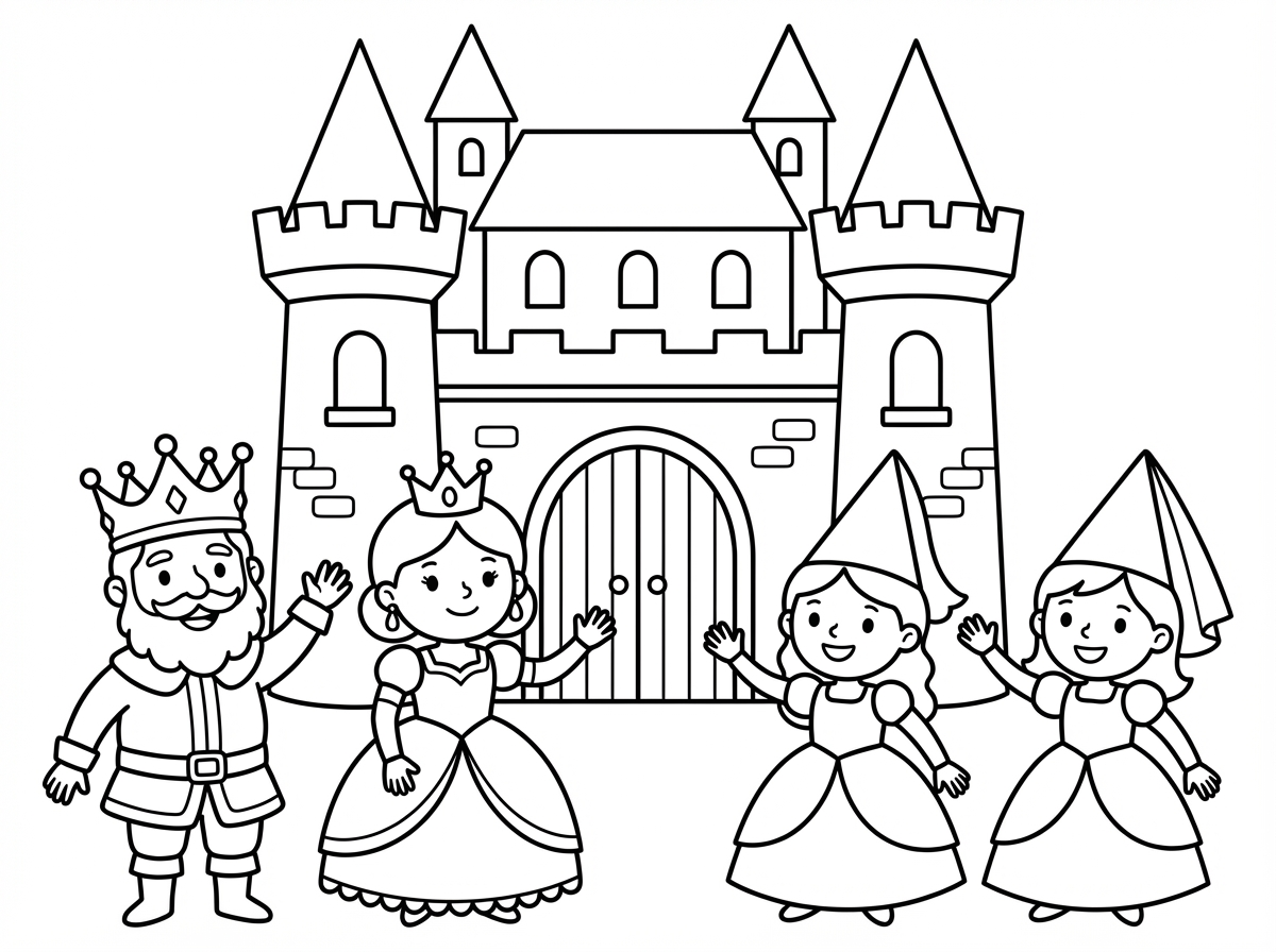 ארמון הנסיכות עם נסיכות מלכה ומלך