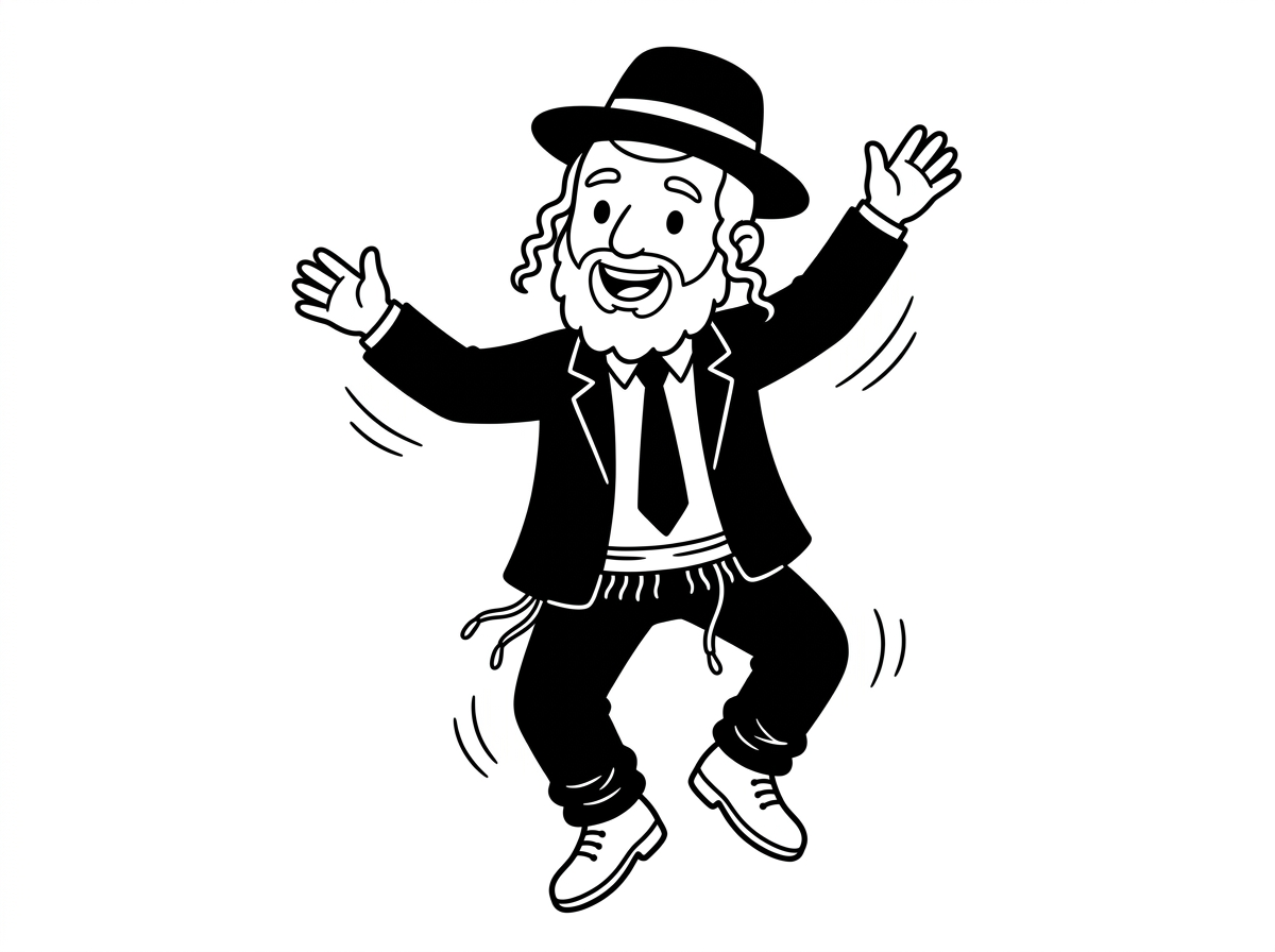 דף צביעה של חסיד רוקד