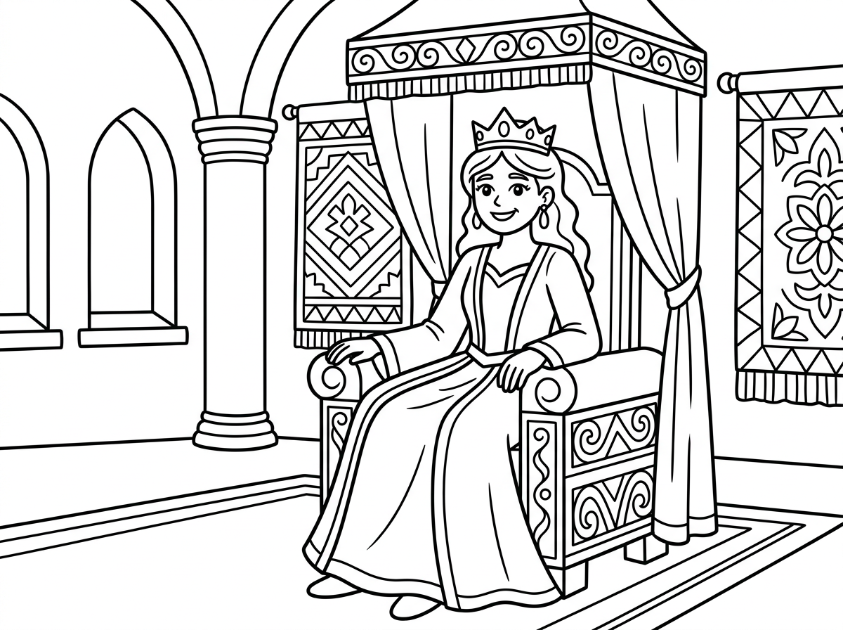 מלכת אסתר יותר מרשימה בבקשה 
בארמון על כסא מלכות