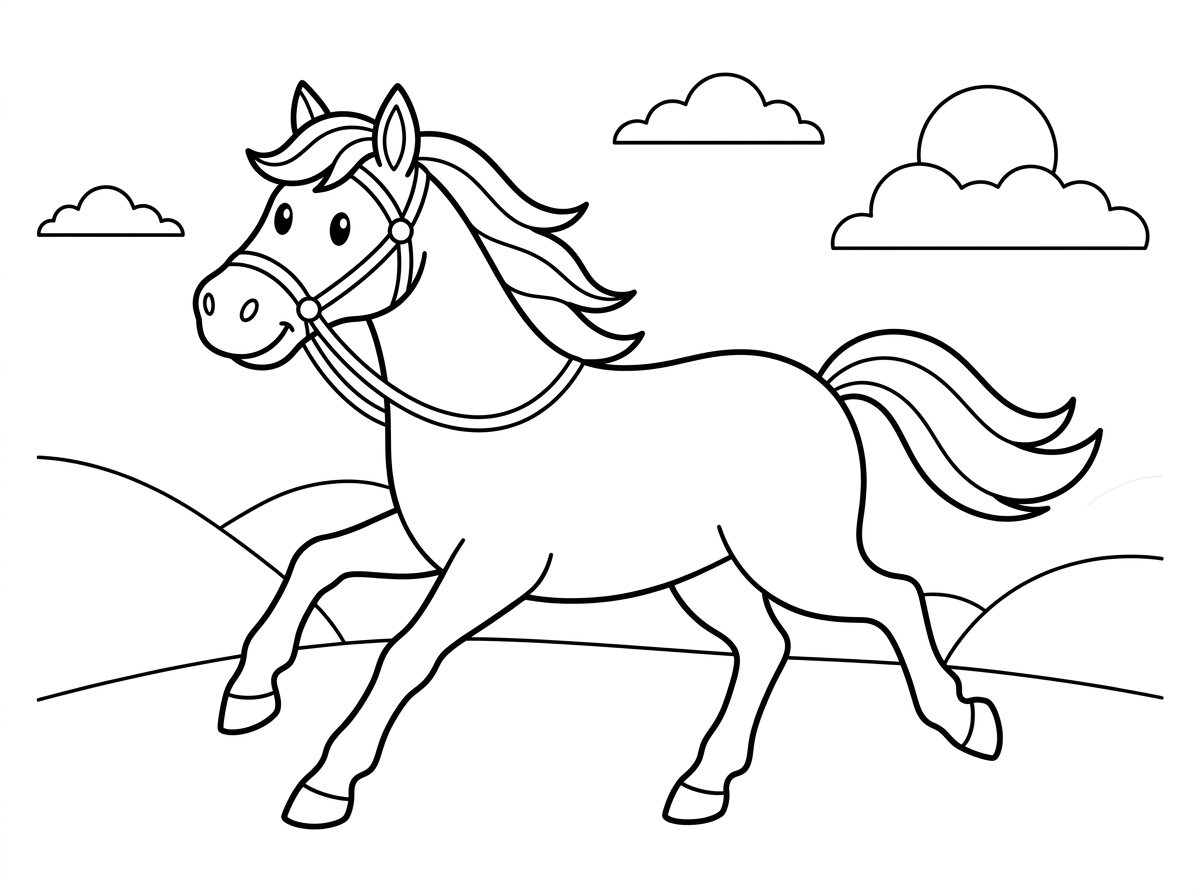 אני רוצה ציור של סוס דוהר