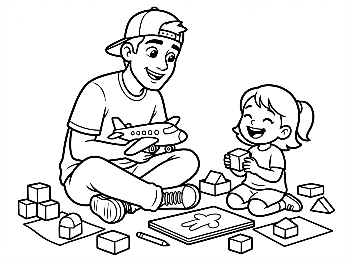 עכשיו ציור לאבא עם הפרעת קשב ששומר על הבת שלו