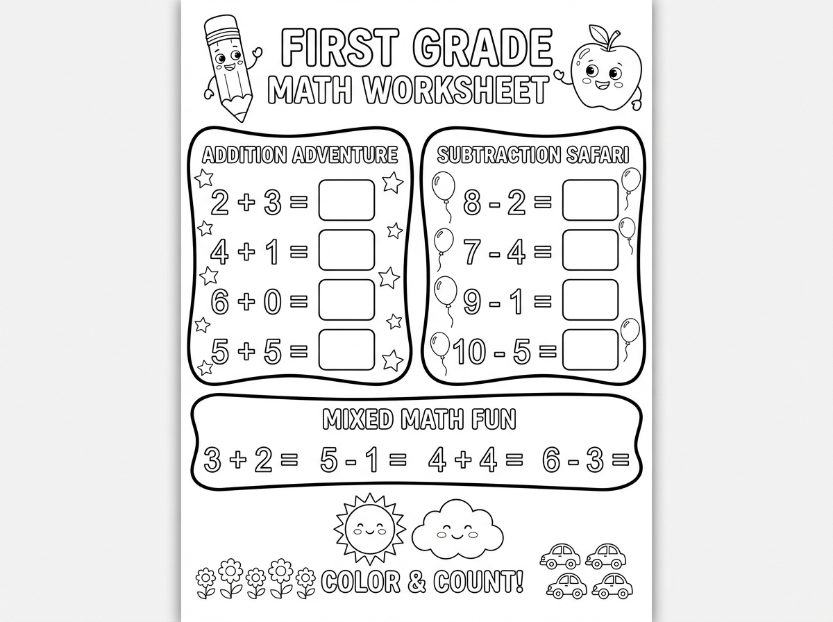 צור לי ד של עבודה בחשבון עשרת ראשונה חיבור וחיסור