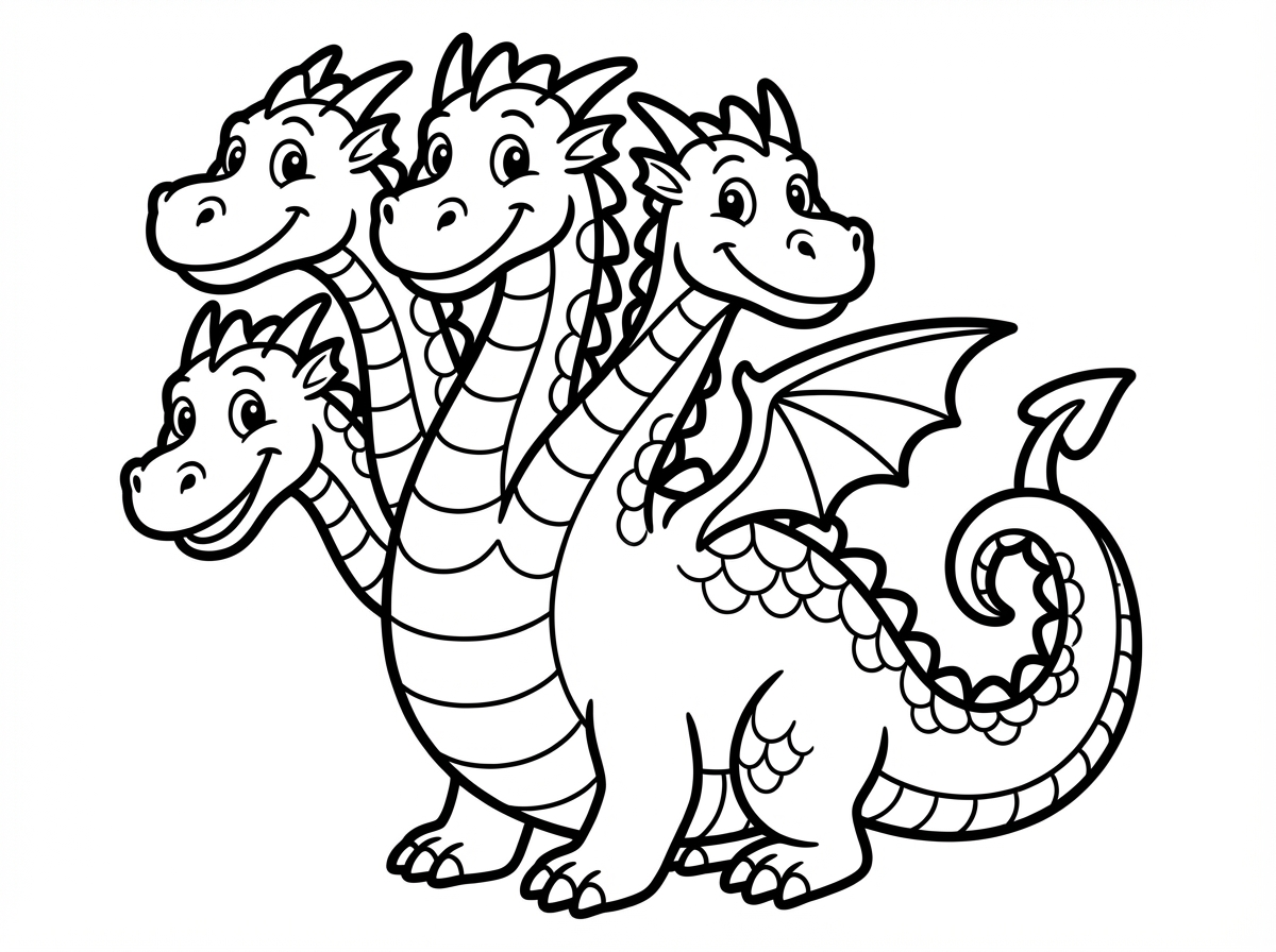 ציור של דרקון עם 4 ראשים