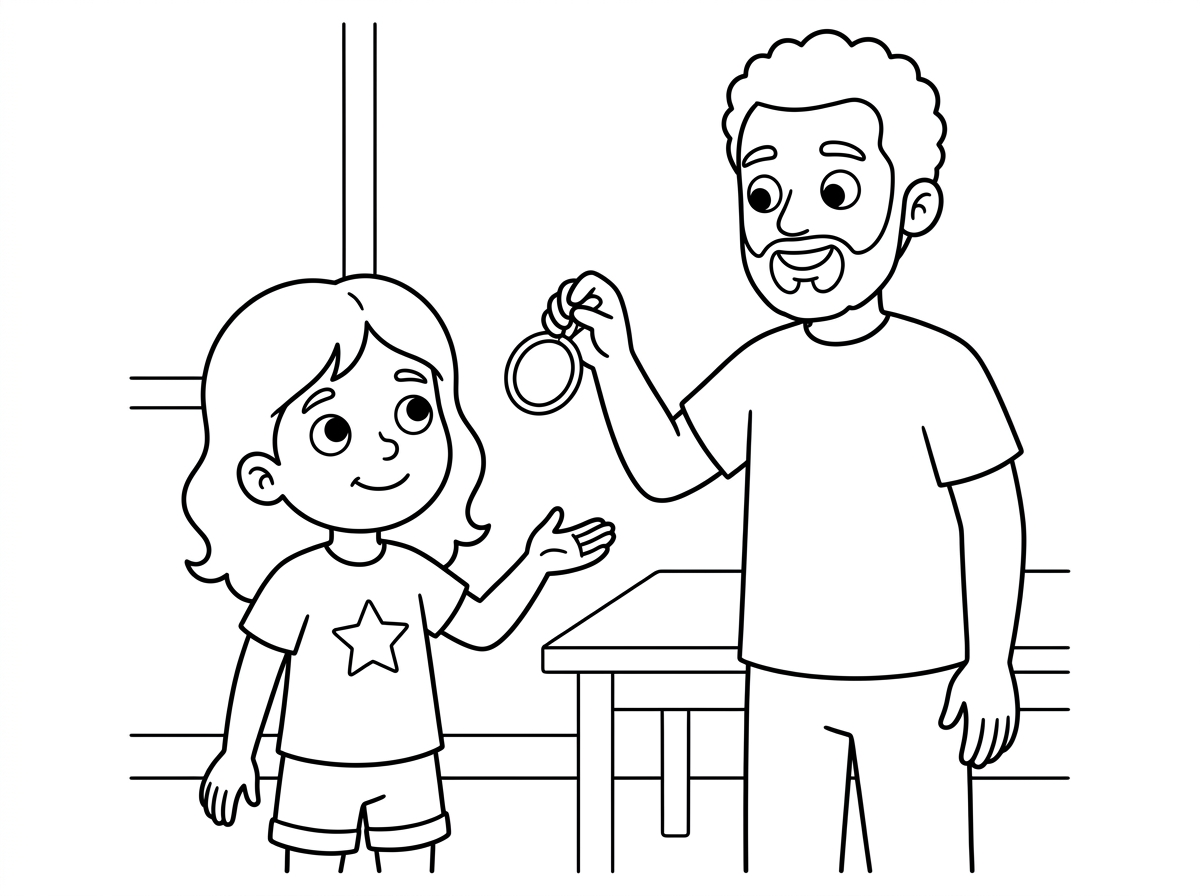 ילדה בשם חלי 
שמבקשת לאבא שלה גומיה לשיער שלה