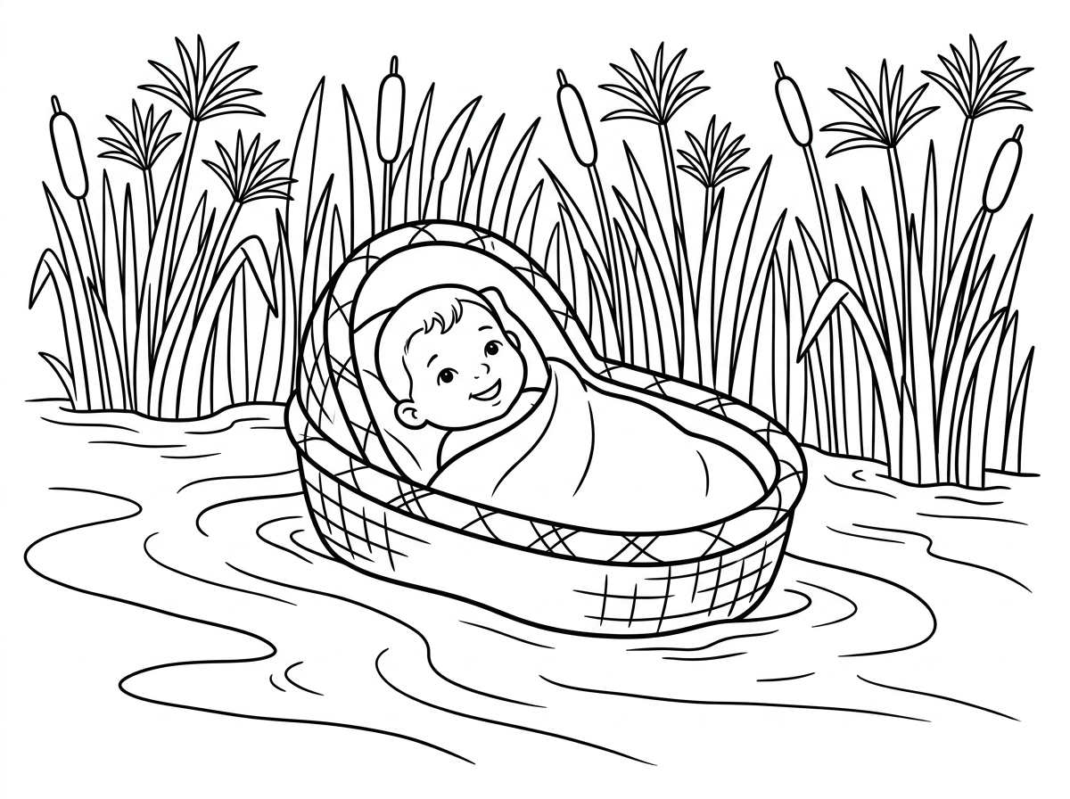 משה בתיבה ציור יהודי