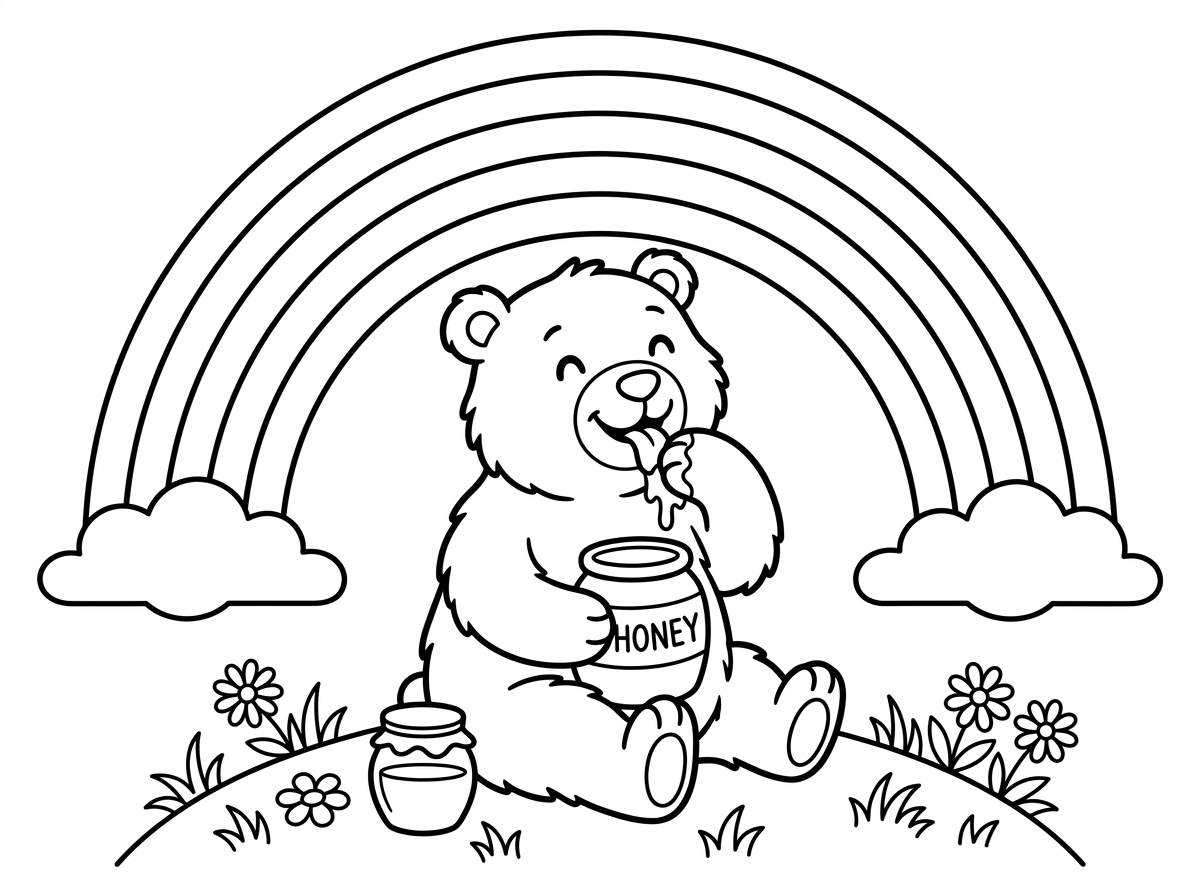 תייצר לי דובי מלקק דבש שיושב מתחת לקשת בענן