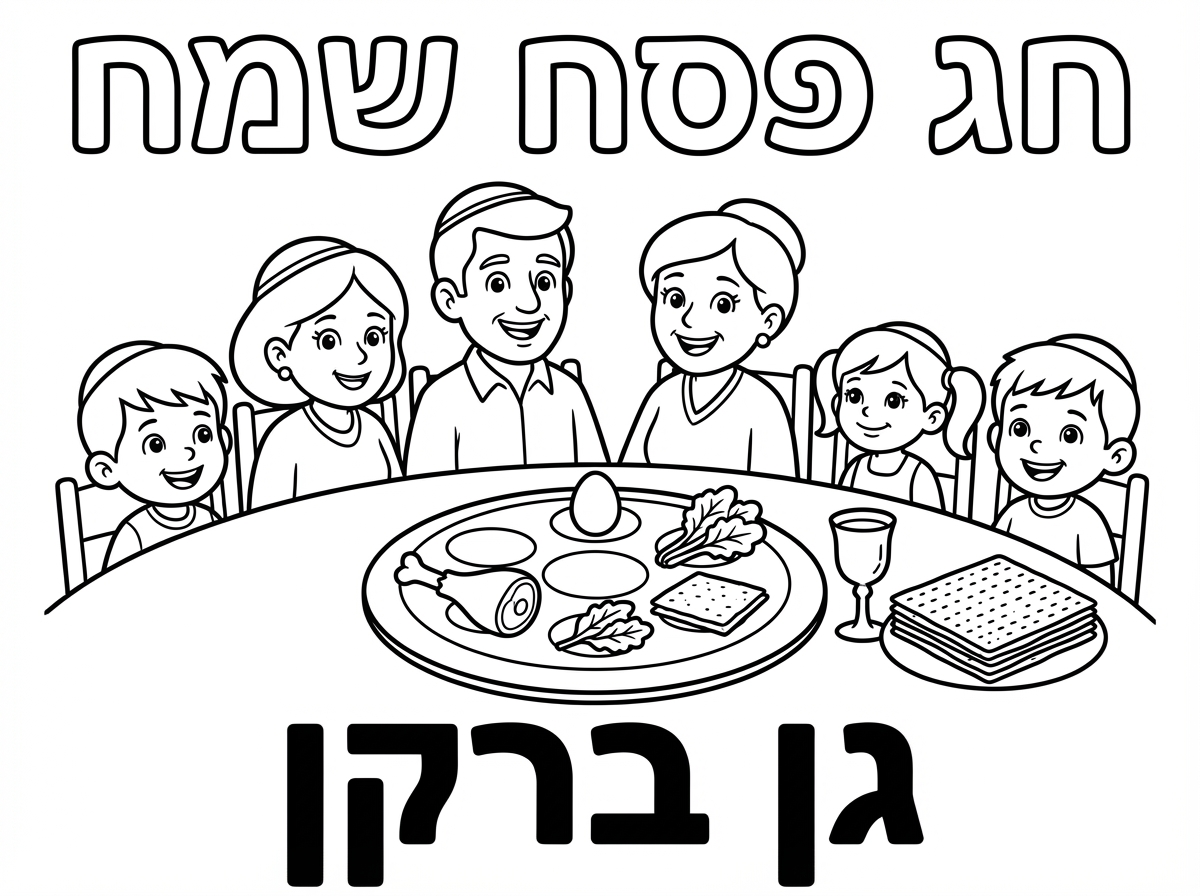צור לי דף צביעה לפסח עבור ילדי הגן 
תכתוב לי חג פסח שמח 
גן ברקן