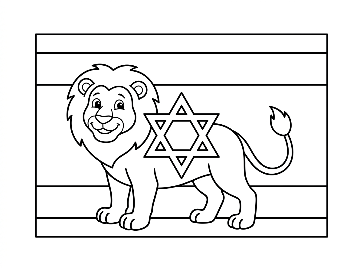 דגל ישראל עם אריה