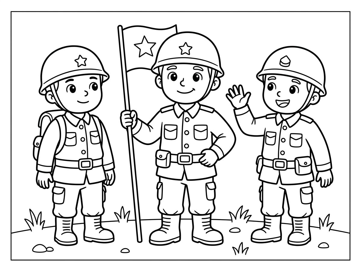 אפשר דפי צביעה של חיילים