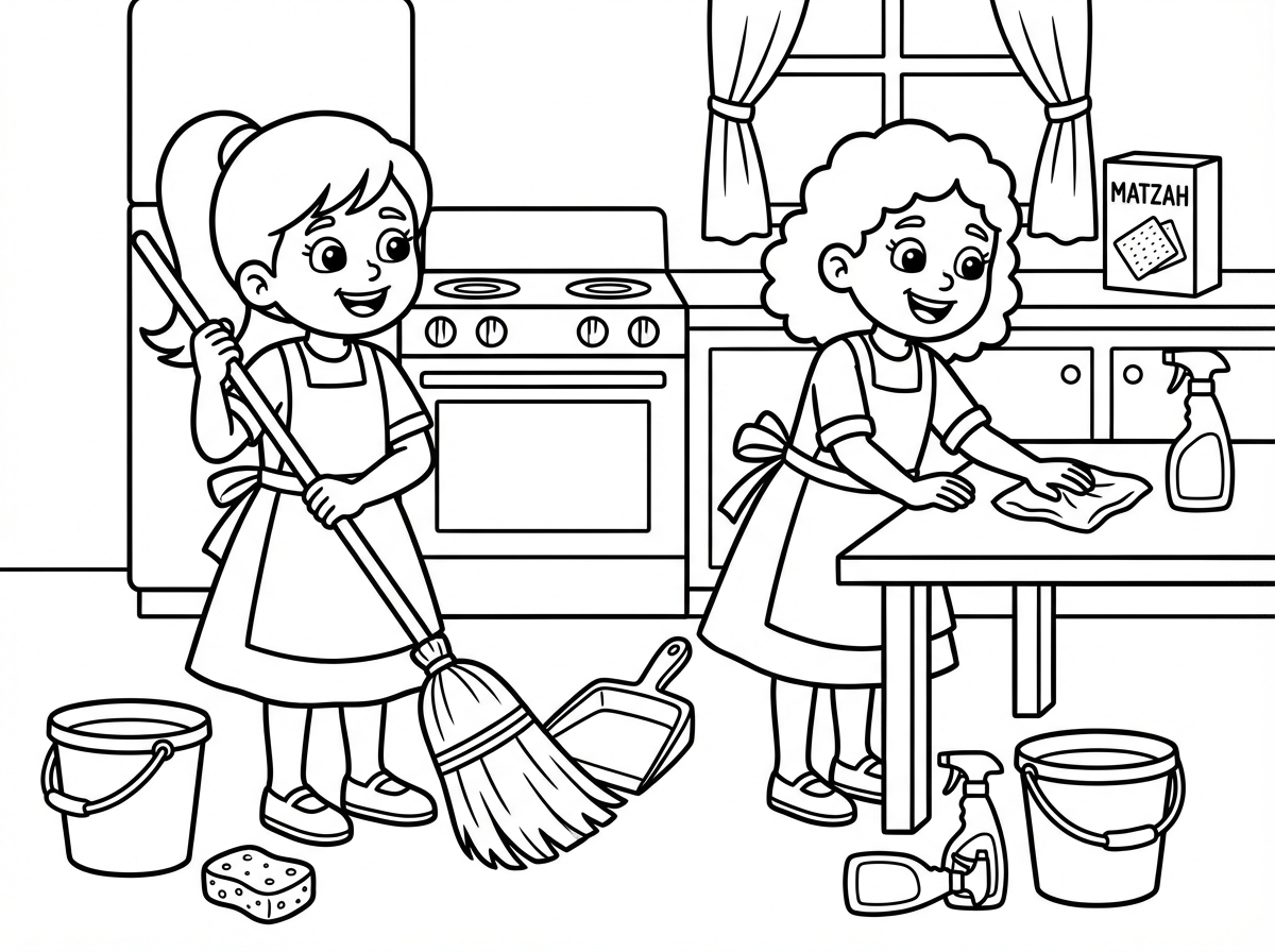 ילדות מתוקות מנקות לפסח