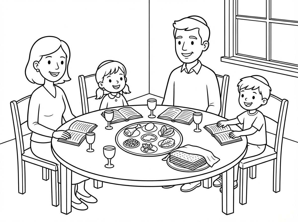 משפחה סביב שולחן ליל הסדר