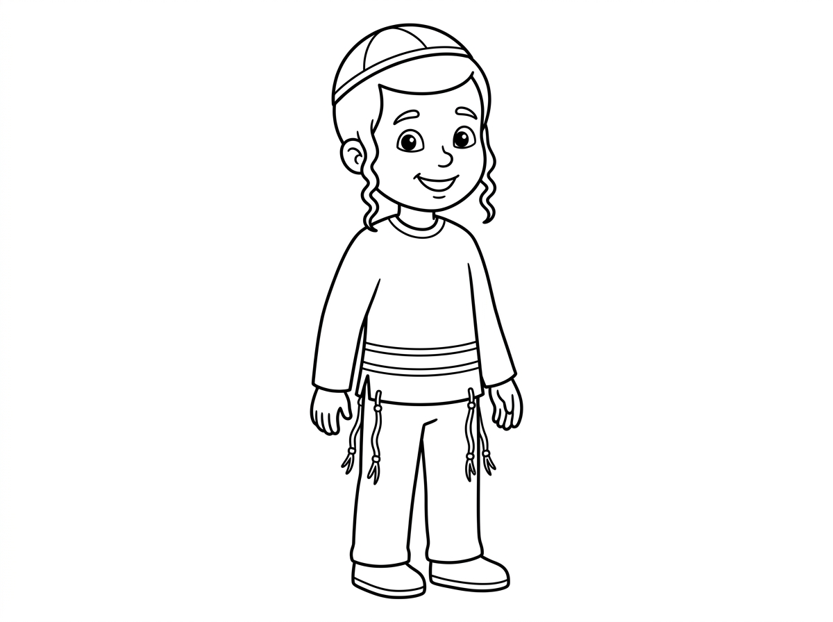 עכשיו תעשה לי את זה בבן. ילד עם כיפה וציצית ו2 פאות בצידי הראש