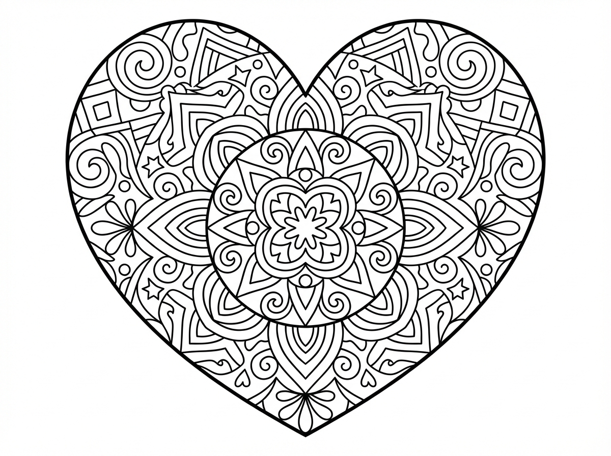 מנדלה מורכבת בצורת לב