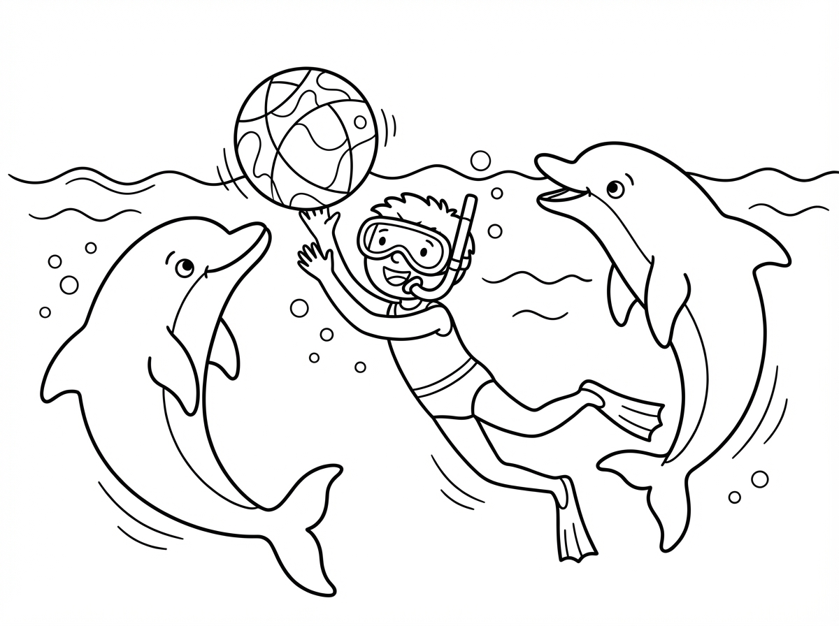 אני שוחה עם דולפינים ומשחקים עם כדור