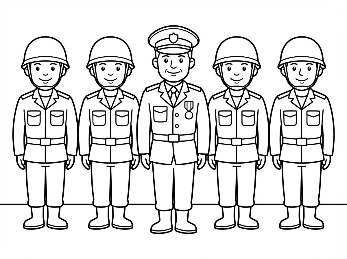 אני רוצה תמונה של 4 חיילים עם מפקד והמפקד באמצע