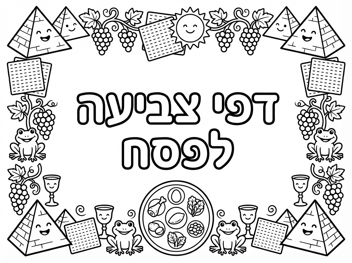 דף כריכה לחוברת דפי צביעה
אז שיהיה כתוב
בגדול באמצע הדף
דפי צביעה לפסח
ומסביב לדף מסגרת
תודה