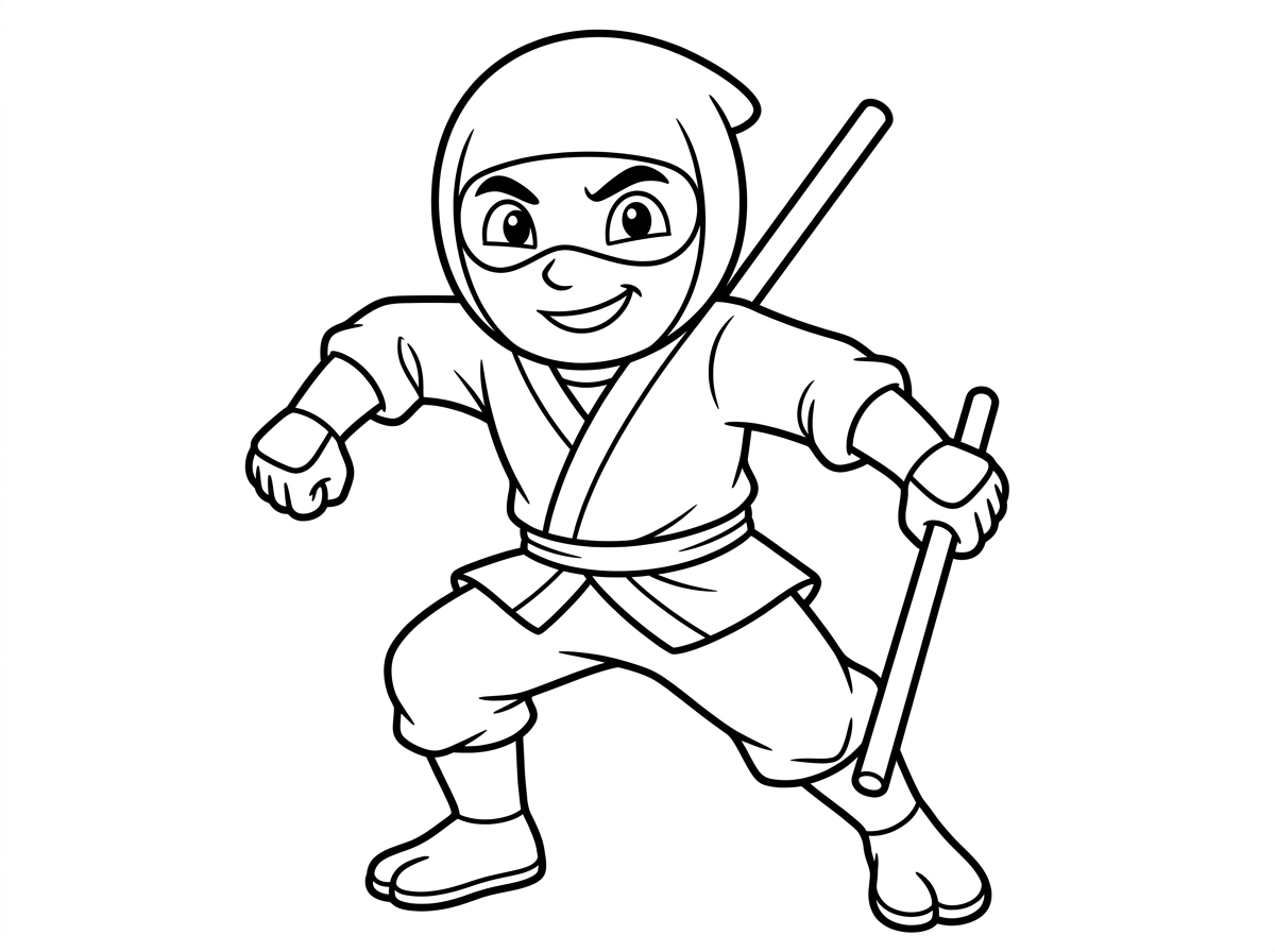 דף ציור בנושא נינג'ה