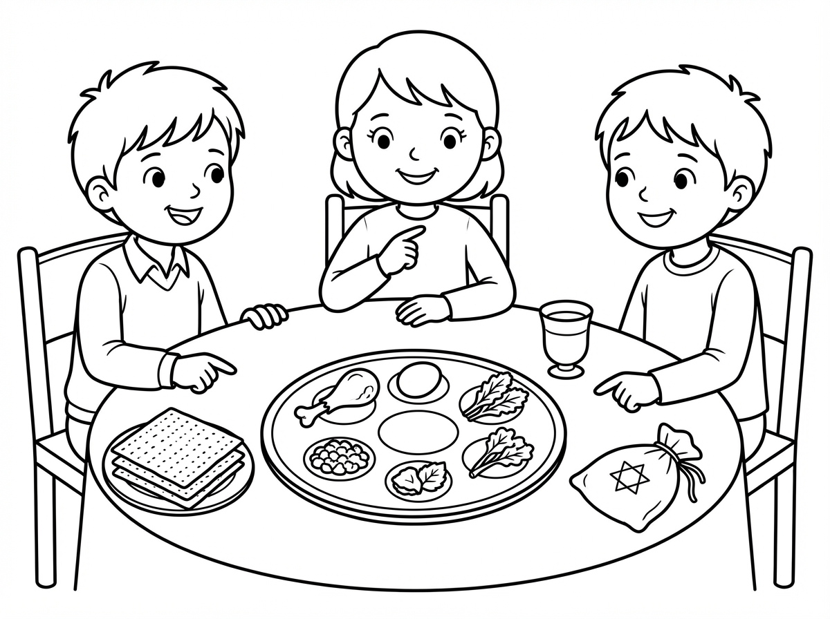 ילדים בשולחן ליל הסדר