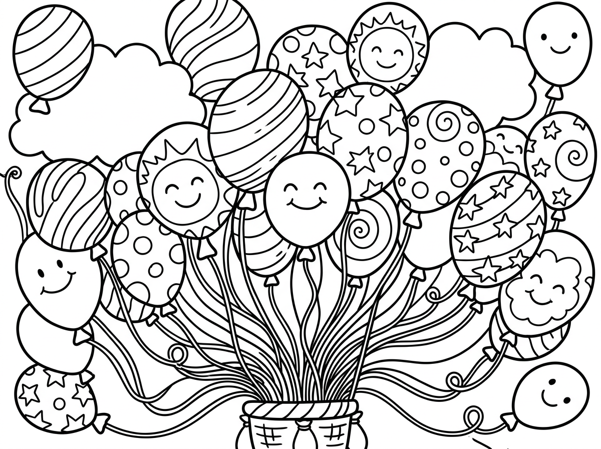 את הבלונים תכין חלק צבעוניים