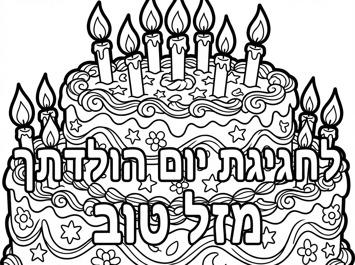 תכין לי דף עם עוגה ועליה נרות
ותרשום
לחגיגת יום הולדתך מזל טוב