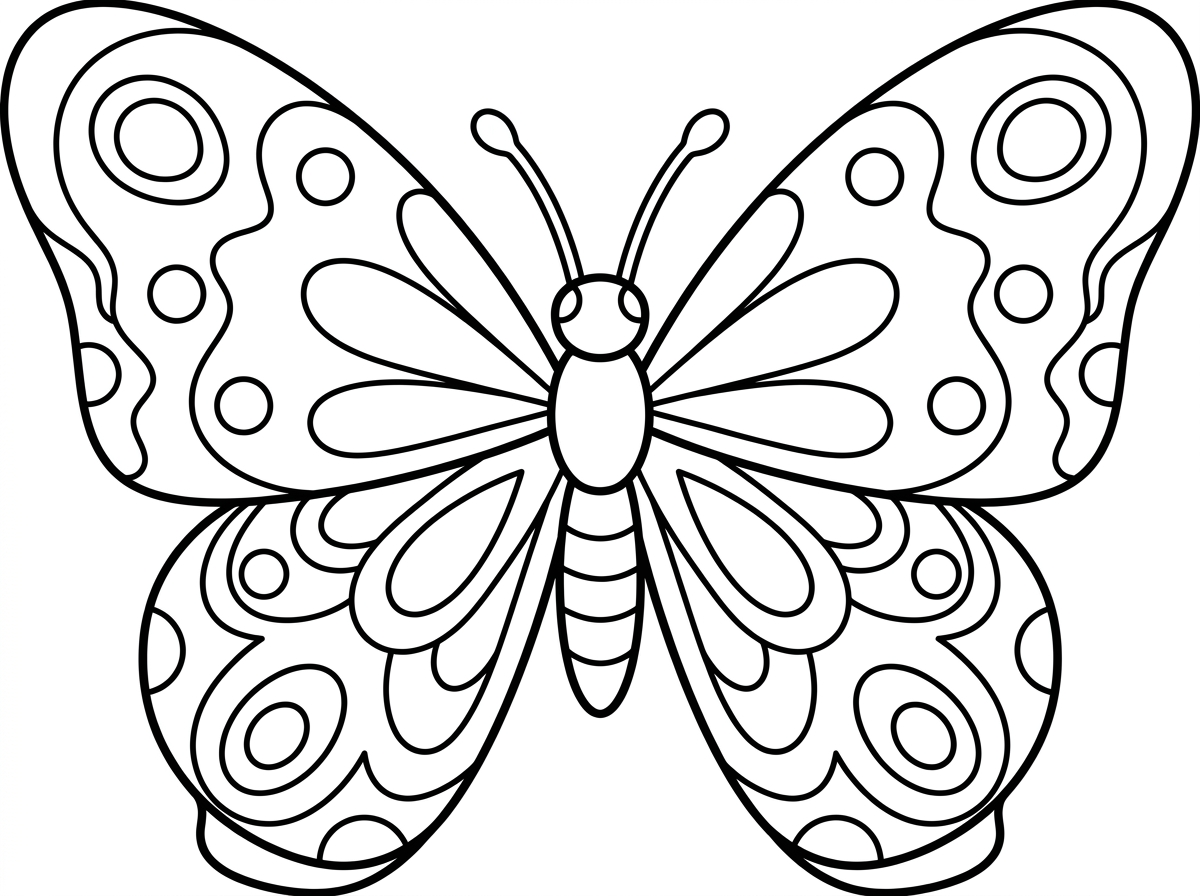 צור דף צביעה פרפר יפה וגדול