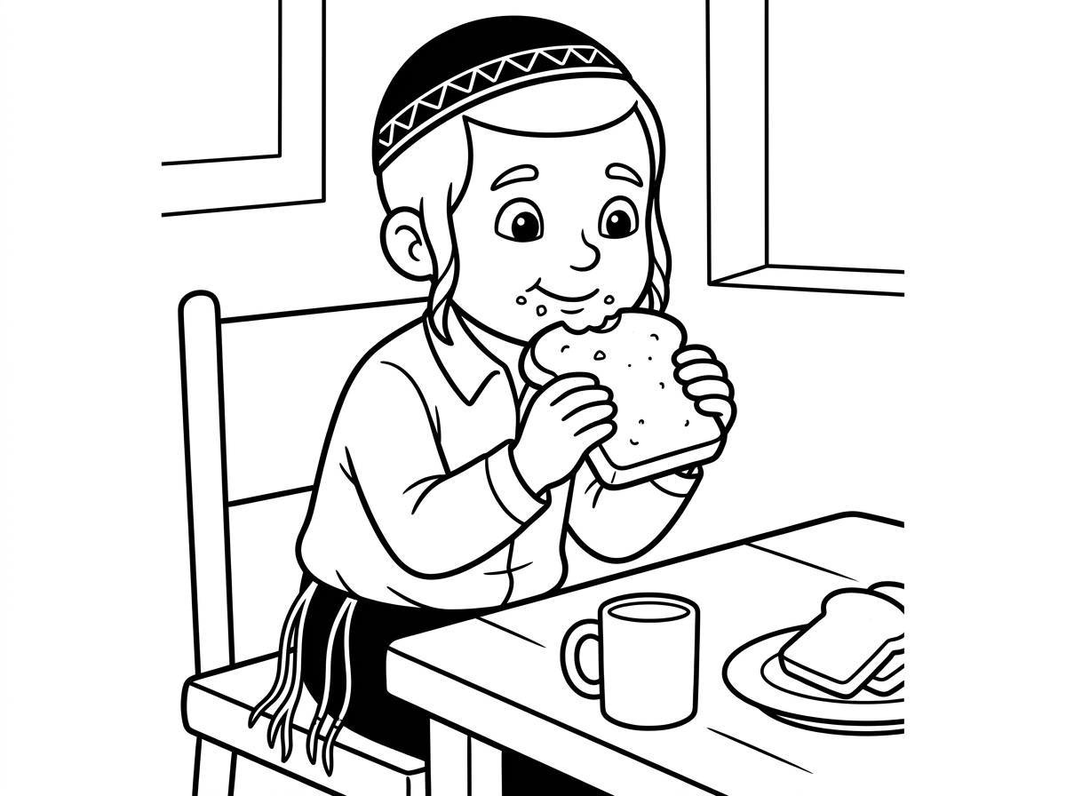 אפשר תמונה של ילד חרדי אוכל לחם ?