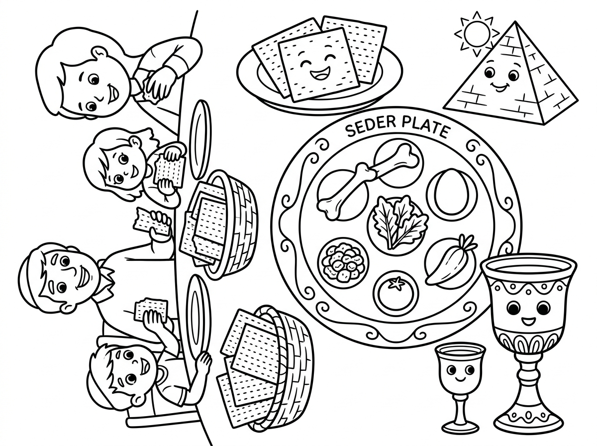 אני רוצה אלמנטים של פסח ושהדף יהיה לאורך