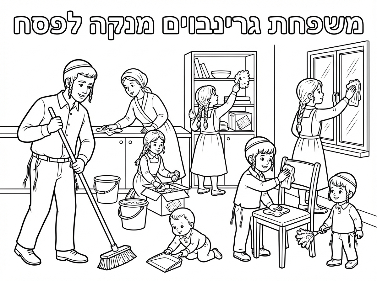 תודה רבה ועכשיו אני צריכה משפחה עם 3 בנות בגילאי 11 9 ו5 עם סרפנים חולצות גרביונים נעלים וצמות וגם 2 בנים בגילאי ה7  וה3 עם כיפה פוני חולצה מכנסים גרבים נעלים וציצית וגם תינוק בן שנתיים עם חולצה מכנסיים גרבים נעלים ושער וגם אבא עם כיפה פוני חולצה מכנסים גרבים נעלים וציצית וגם אמא עם מטפחת חלוק נעלים וגרבים ושכולם מנקים לפסח ושיהיה כתוב למעלה משפחת גרינבוים מנקה לפסח