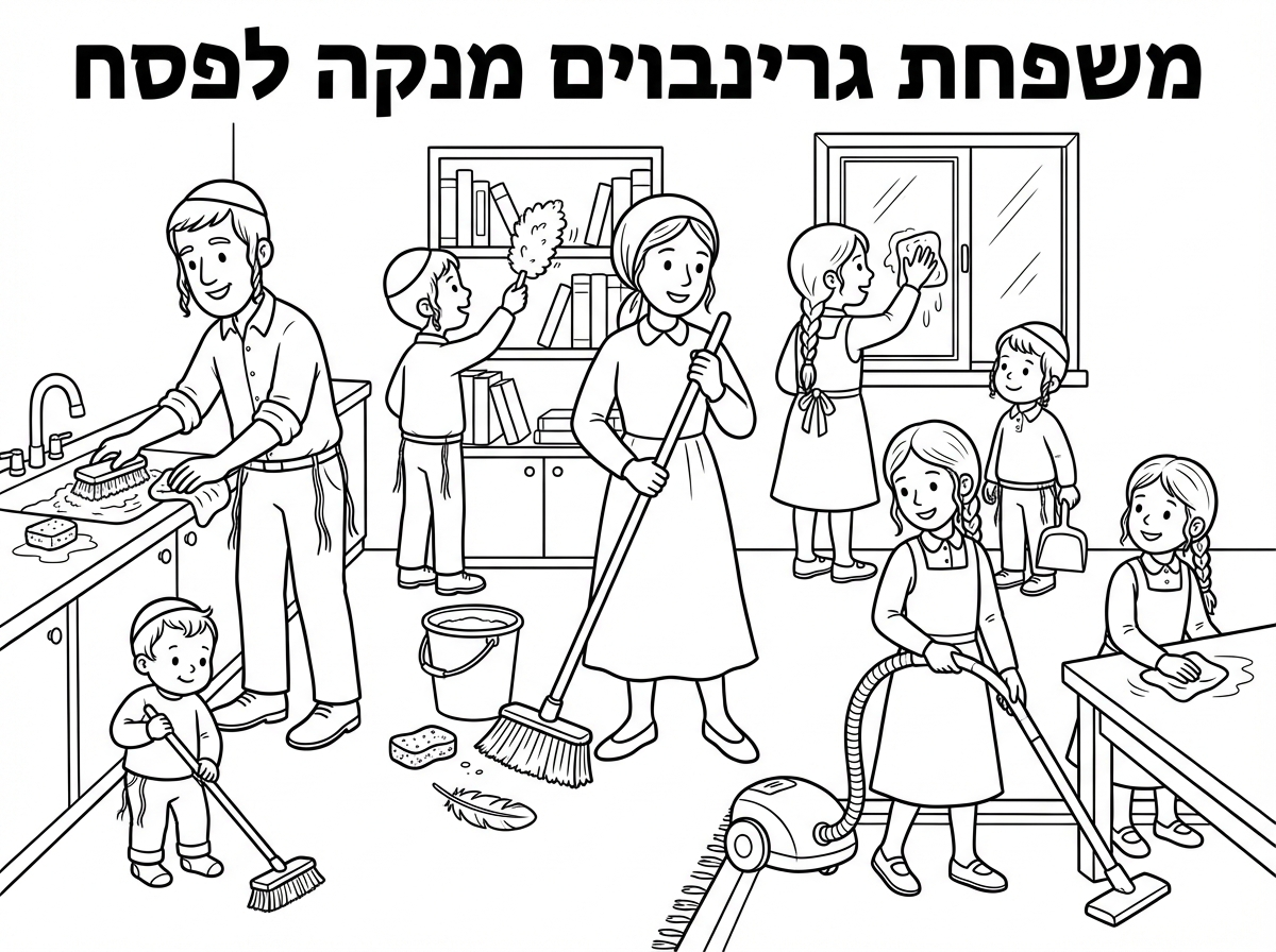 מהמם אבל עם אפשר את אותו דף בדיוק רק שהבנים עם כיפות מאחורי האוזן והאמא עם שמלה