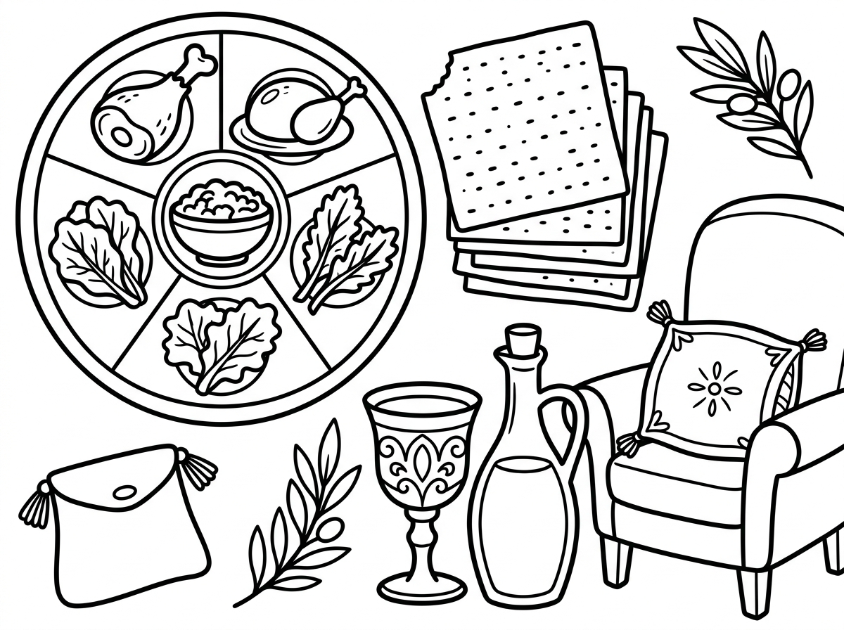 דפי צביעה בנושא חג הפסח