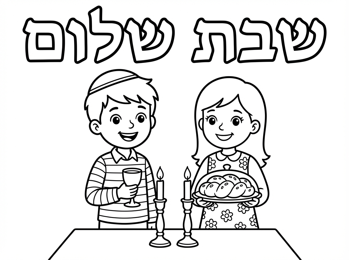 תצייר לי שני ילדים וכתוב שבת שלום