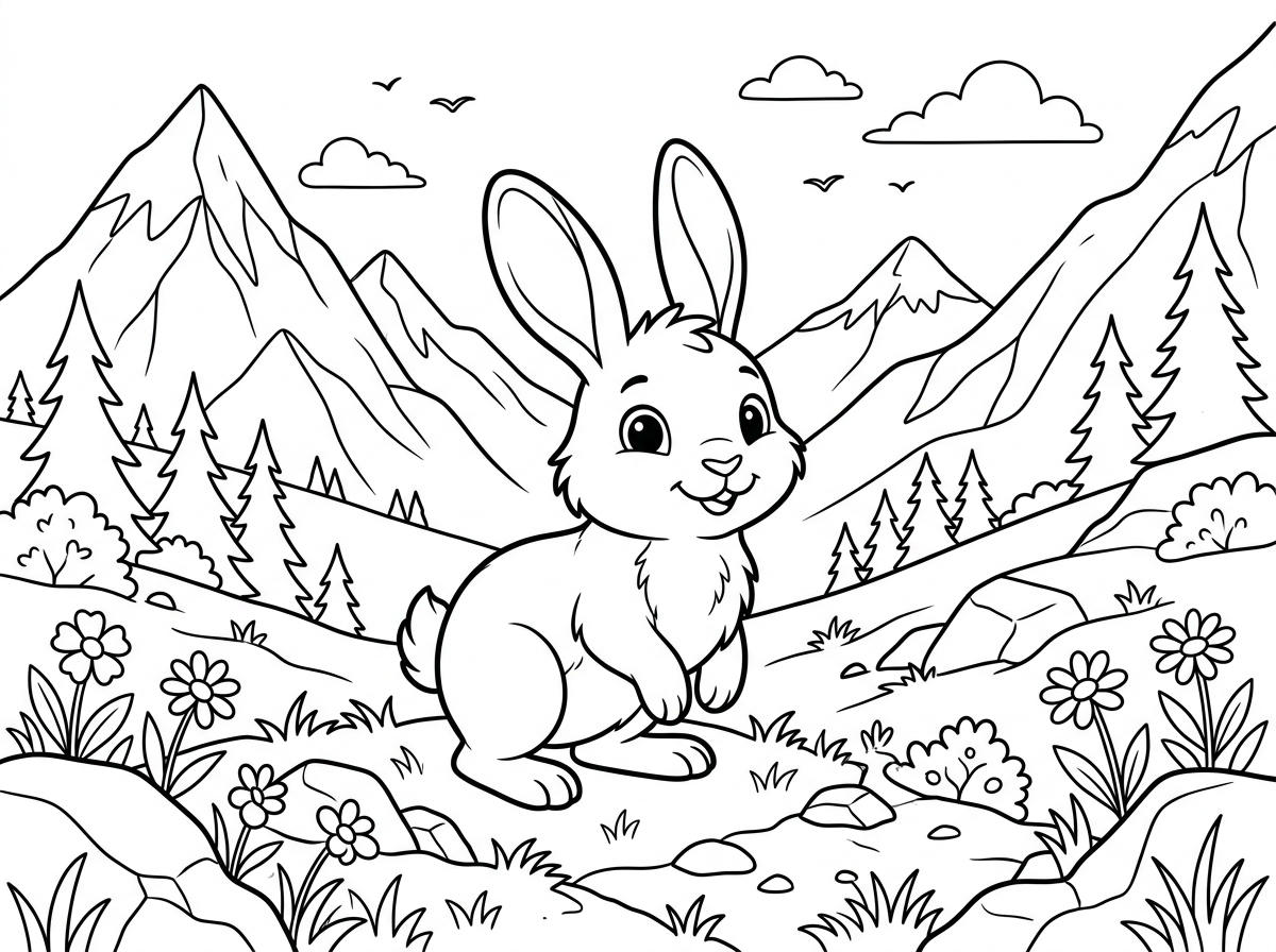 צייר לי ציור של ארנב הרים קטן וחמוד