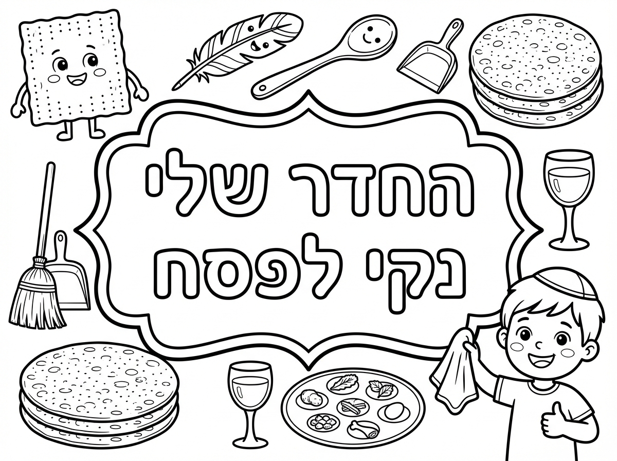 שלט החדר שלי נקי לפסח
