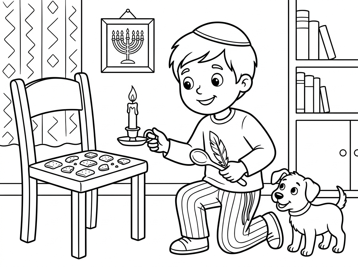 דף צביעה של ליל בדיקת חמץ