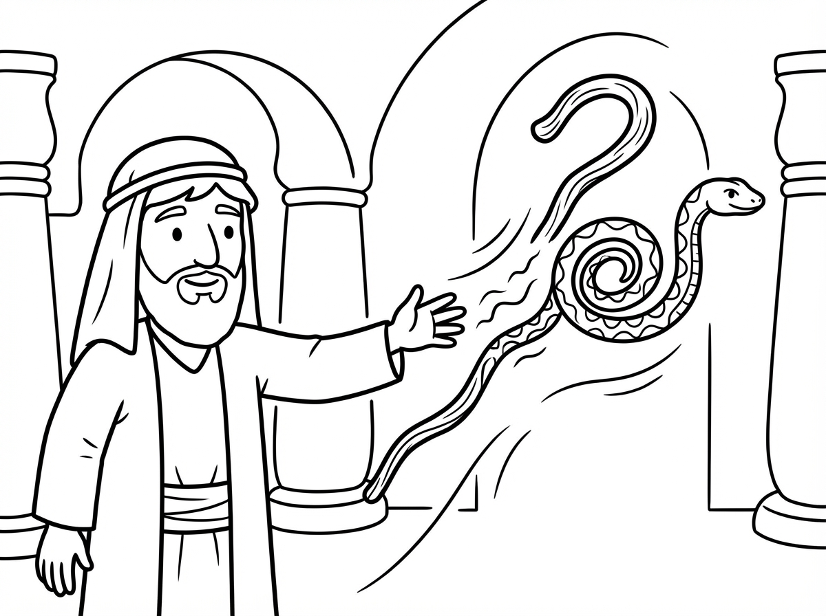 משה זורק את התא של פרעה. שהציור יהיה ראלי