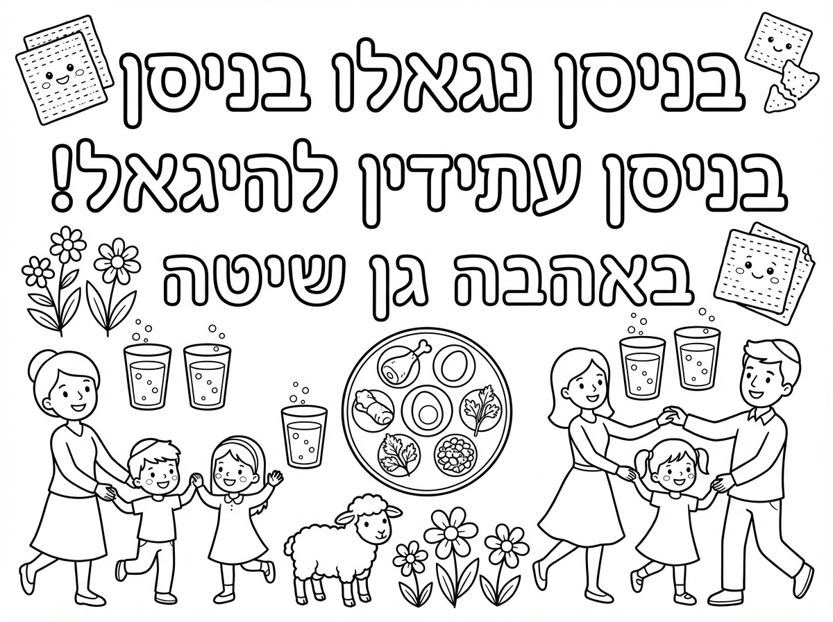 דף צביעה 
בניסן נגאלו
בניסן עתידין להיגאל!
באהבה גן שיטה