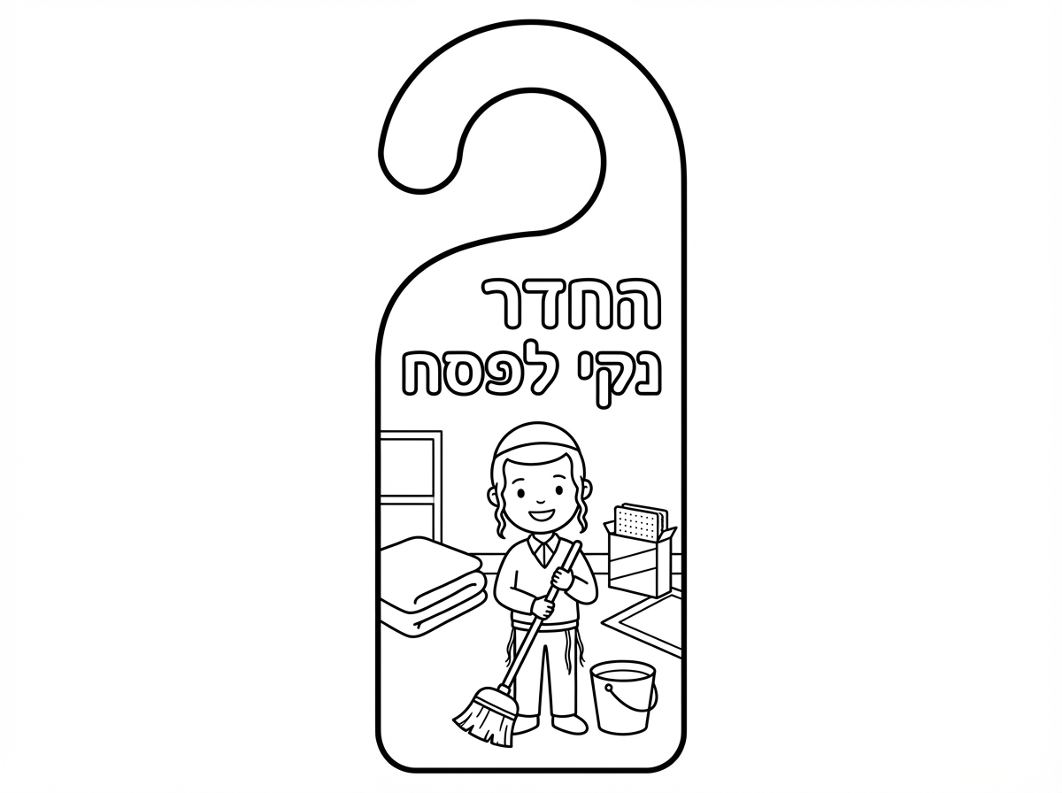 מעולה תעשה אותו דבר עם ילד חרדי
ושכל הכיתוב יהיה במלואו
’’החדר נקי לפסח’’