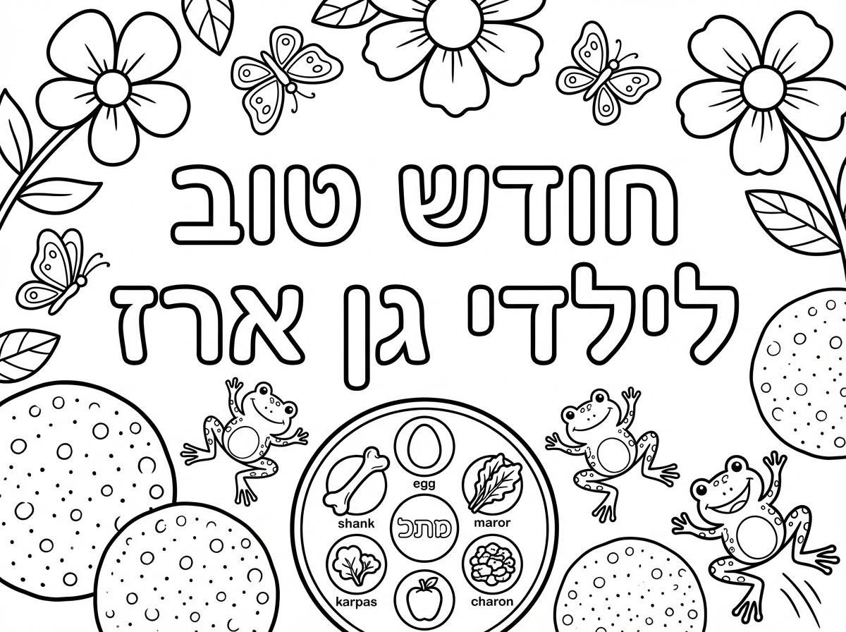 עם סימנים שמתאימים לאביב ופסח