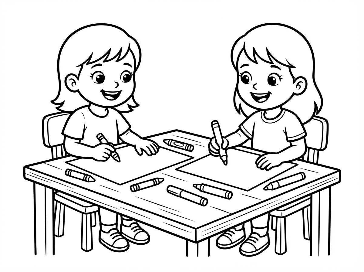 ילדות חמודות צובעות עם צבעים