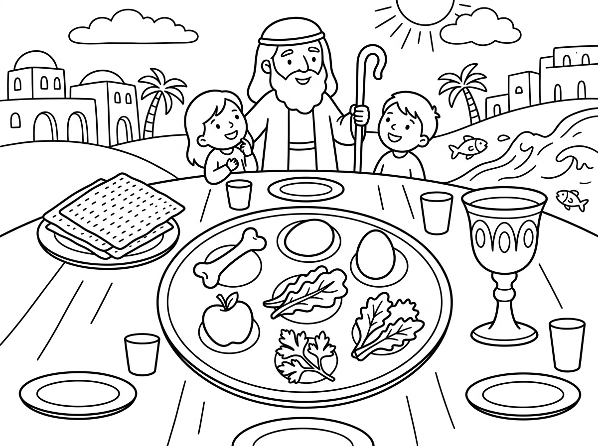 דף צביעה לפסח