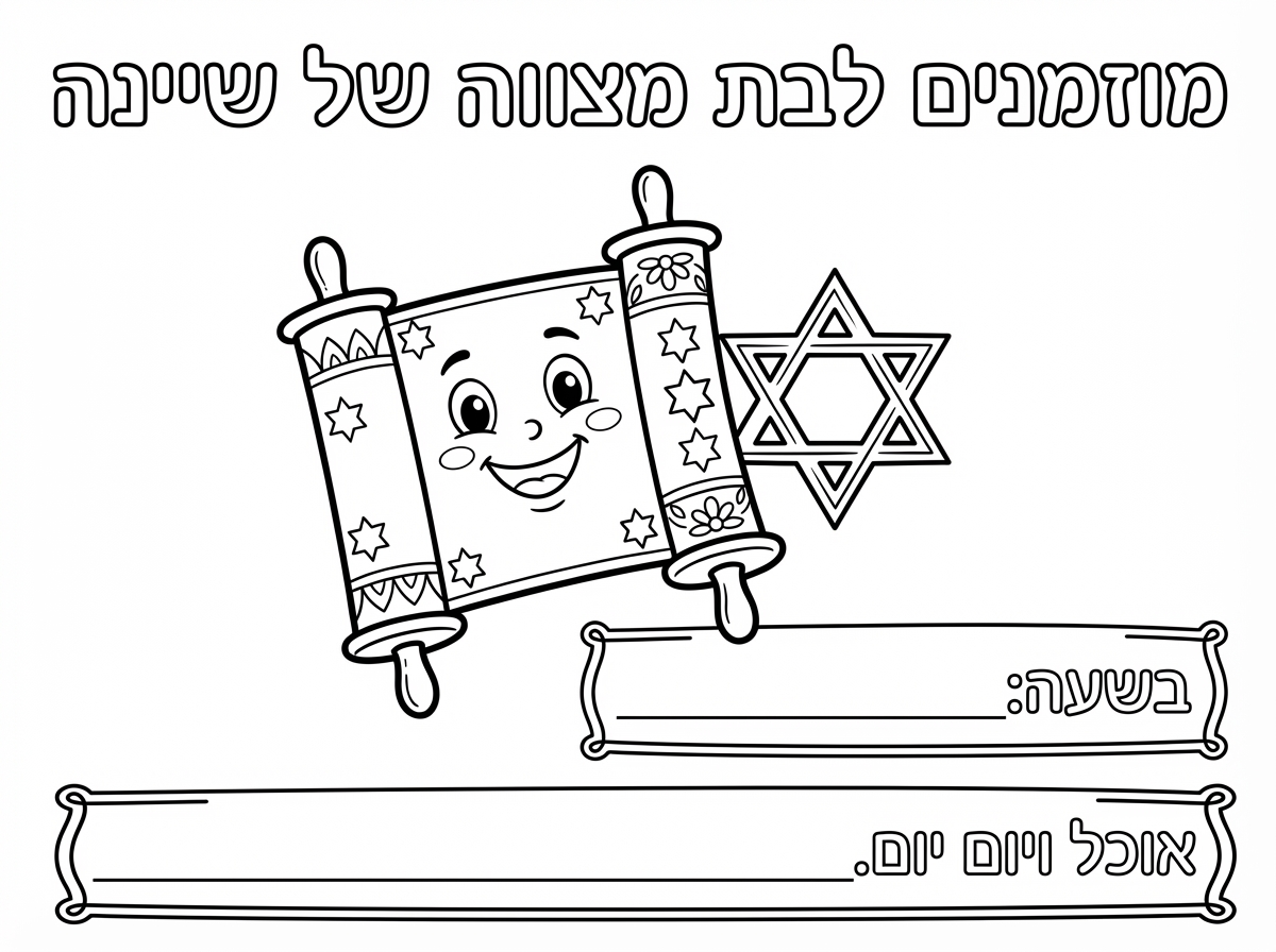 תכתוב לי אה דף שכתוב עליו מוזמנים לבת מצווה של שיינה ואז תכתוב כפה אממ אה באיזה שעה? לא, תכתוב כזה בשעה ואז תעשה פאף ואז תכתוב אוכל ויום יום.