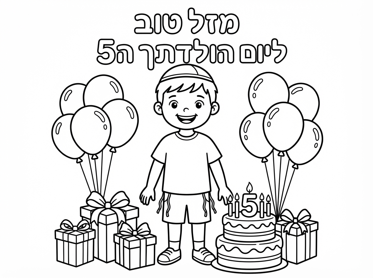 אני רוצה את הילד הזה משולב בדף צביעה כמו זה
לכריכת אלבום ציור ליום הולדת 5 של בן