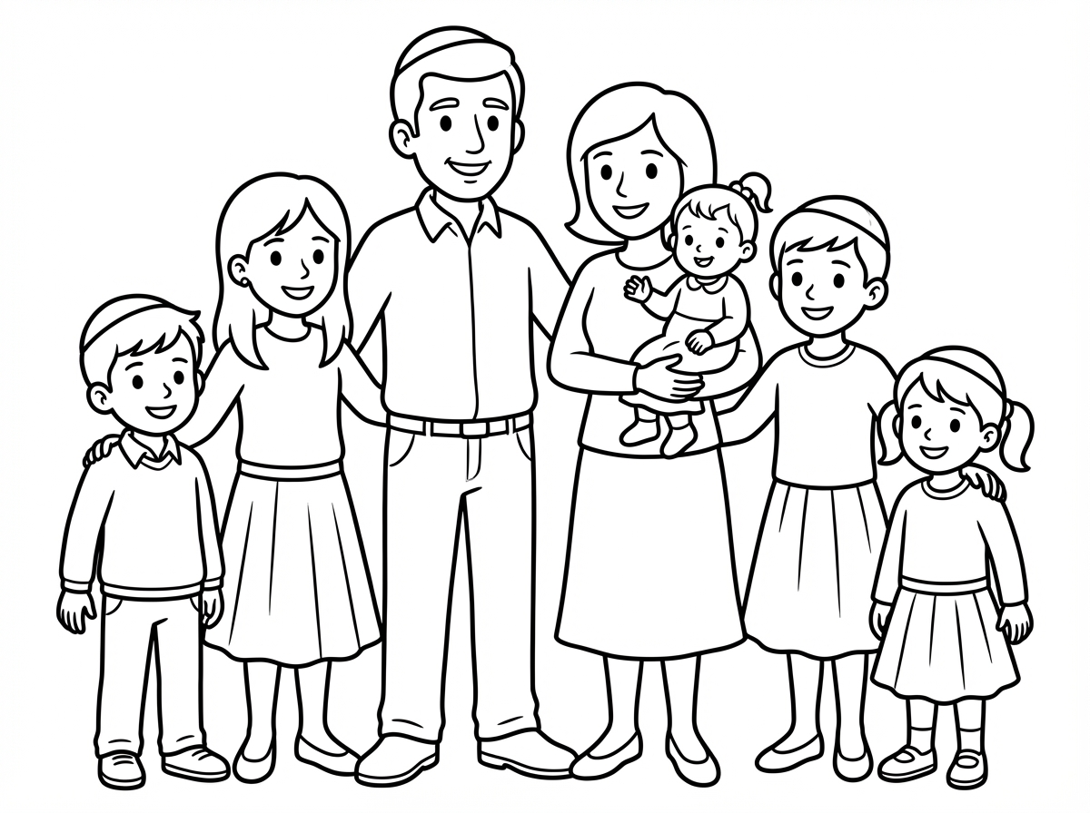 אני רוצה תמונה דמה עם עוד בת גדולה ובנים עם כיפה ובנות עם חציית