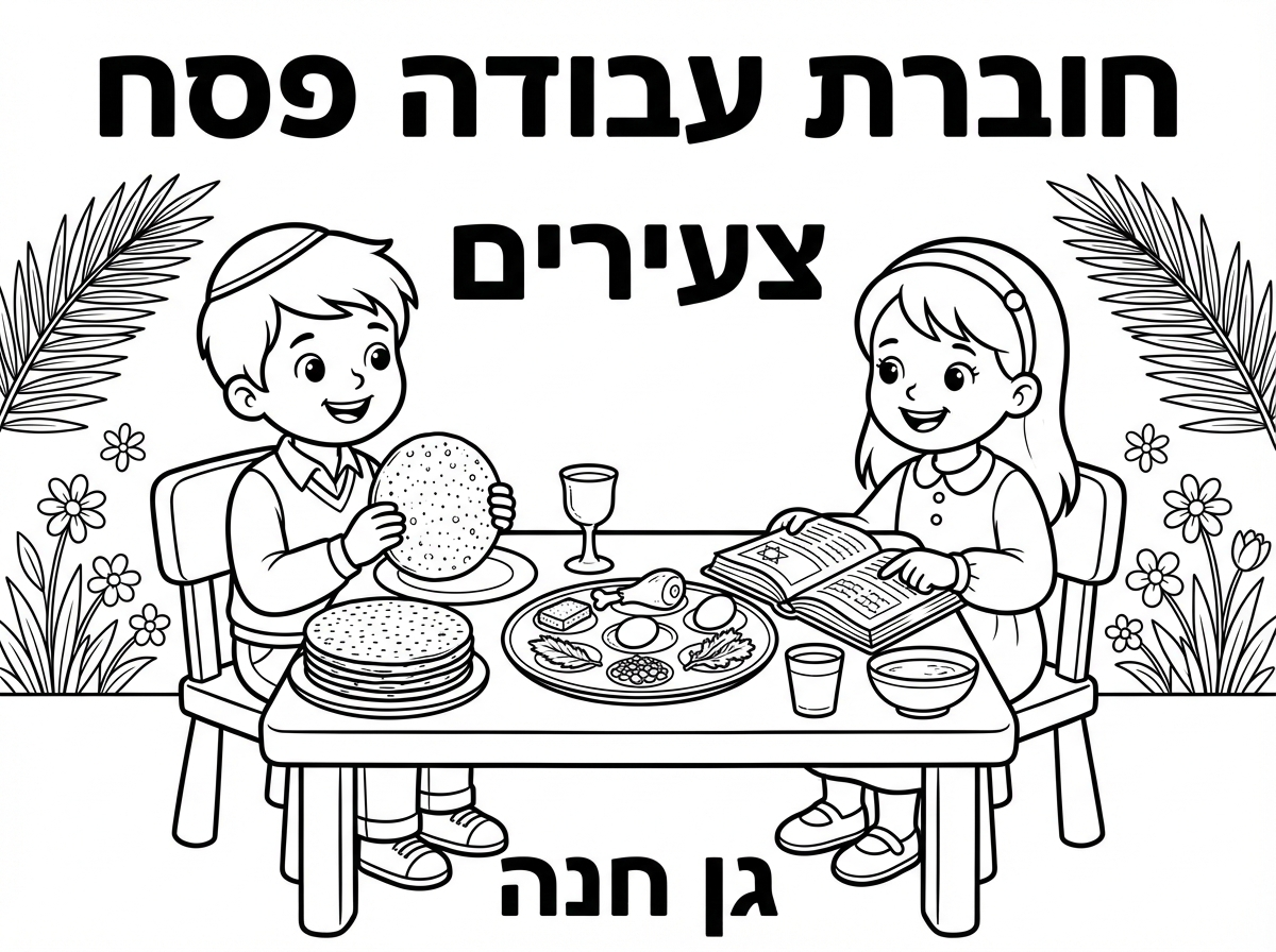 תודה! 
תוכל להחליף ילד אחד בבת? 
ולהוריד: גביע עם רגל, מצות מרובעות ואשכולות ענבים