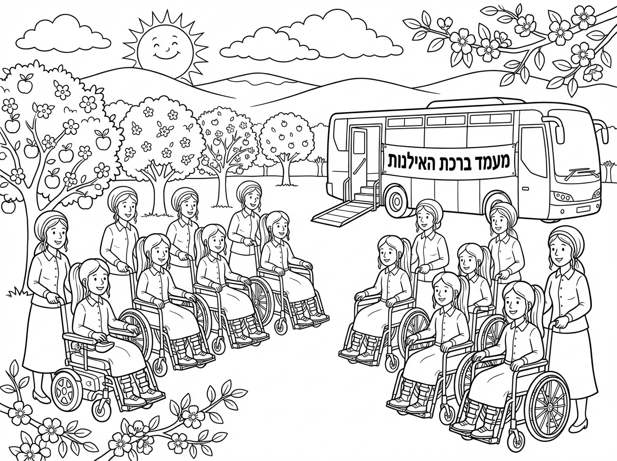 המלוות עם פאה ללא ציציות, הבנות עם קוקו ארוך.