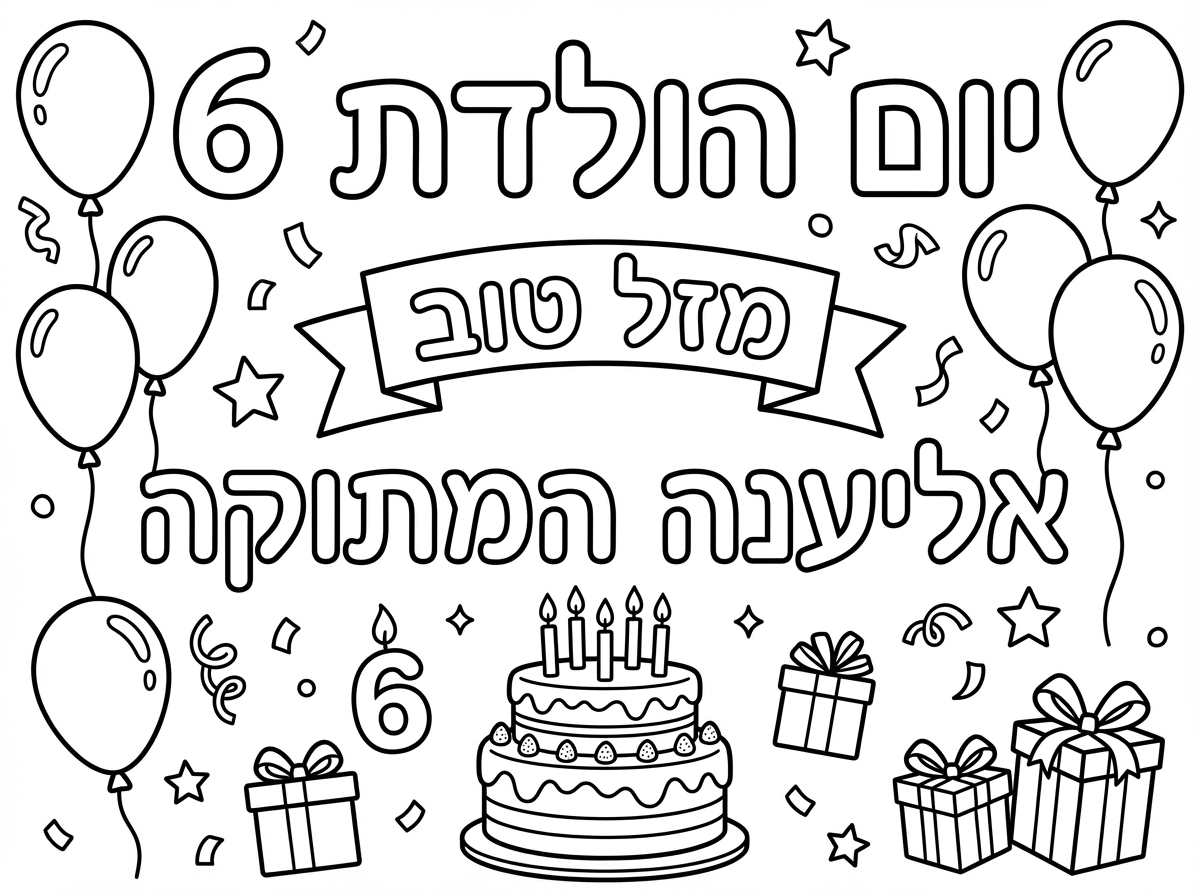 אשמח לדף צביעה

 יום הולדת 6 
מזל טוב
אליענה המתוקה