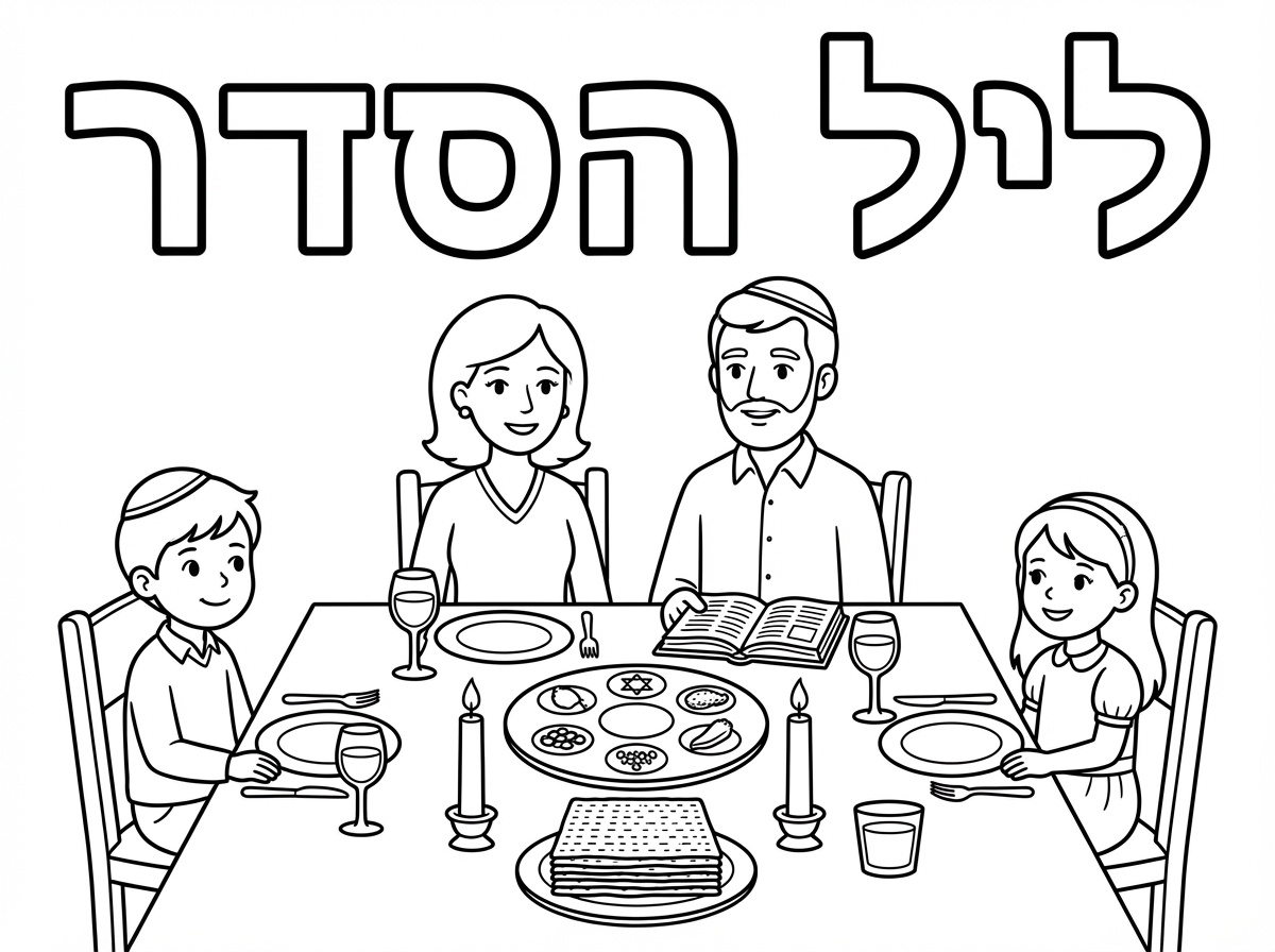 אני רוצה תמינה עם שולחן ליל הסדר
עם עלד עם כיפה, ילדה, אמא ואבא עם כיפה
שיהיה כתוב: ליל הסדר